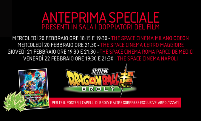 dragon ball super-broly-al-cinema con i doppiatori del film