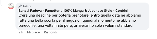 La nuova variant di Berserk 42 di Panini è uscita da poco più di 1 giorno e panini ne ha combinata un'altra delle sue. Partiamo dall'inizio. Panini aveva fatto una gran pubblicità per indurti al preordine del volume 42 di Berserk entro il 29 febbraio perchè solo preordinandola avresti avuto l'esclusiva litografia. L'uscita era fissata per la prima settimana di aprile.